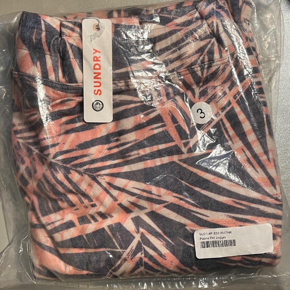 NWT | Sundry Tropical Palm Tree Print Loungewear Pant | Sz L (3) - Picture 3 of 4